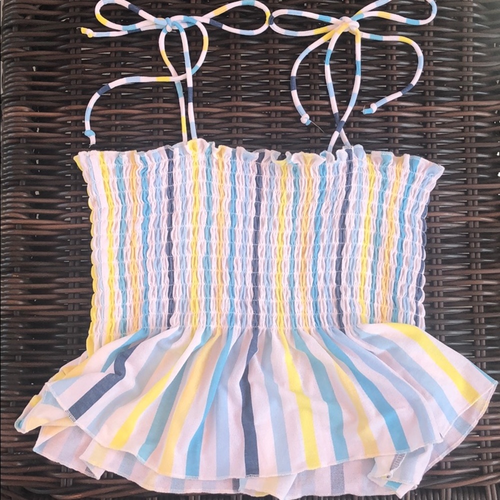 A tank top that is striped